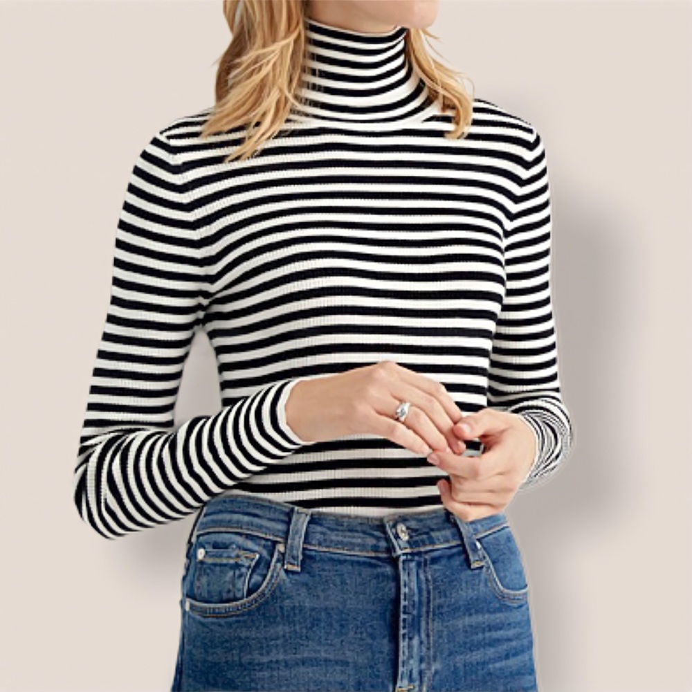 LIKE NEW striped turtleneck